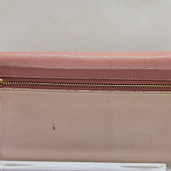 Miu Miu Two-Tone Pink Leather Long Wallet - Picture 4 of 12